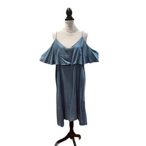 Standard Grace NWT denim blue off the shoulder sexy lyocell pullover dress 2X